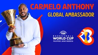 Carmelo Anthony será embajador global de la Copa Mundial de Baloncesto 2023 de la FIBA